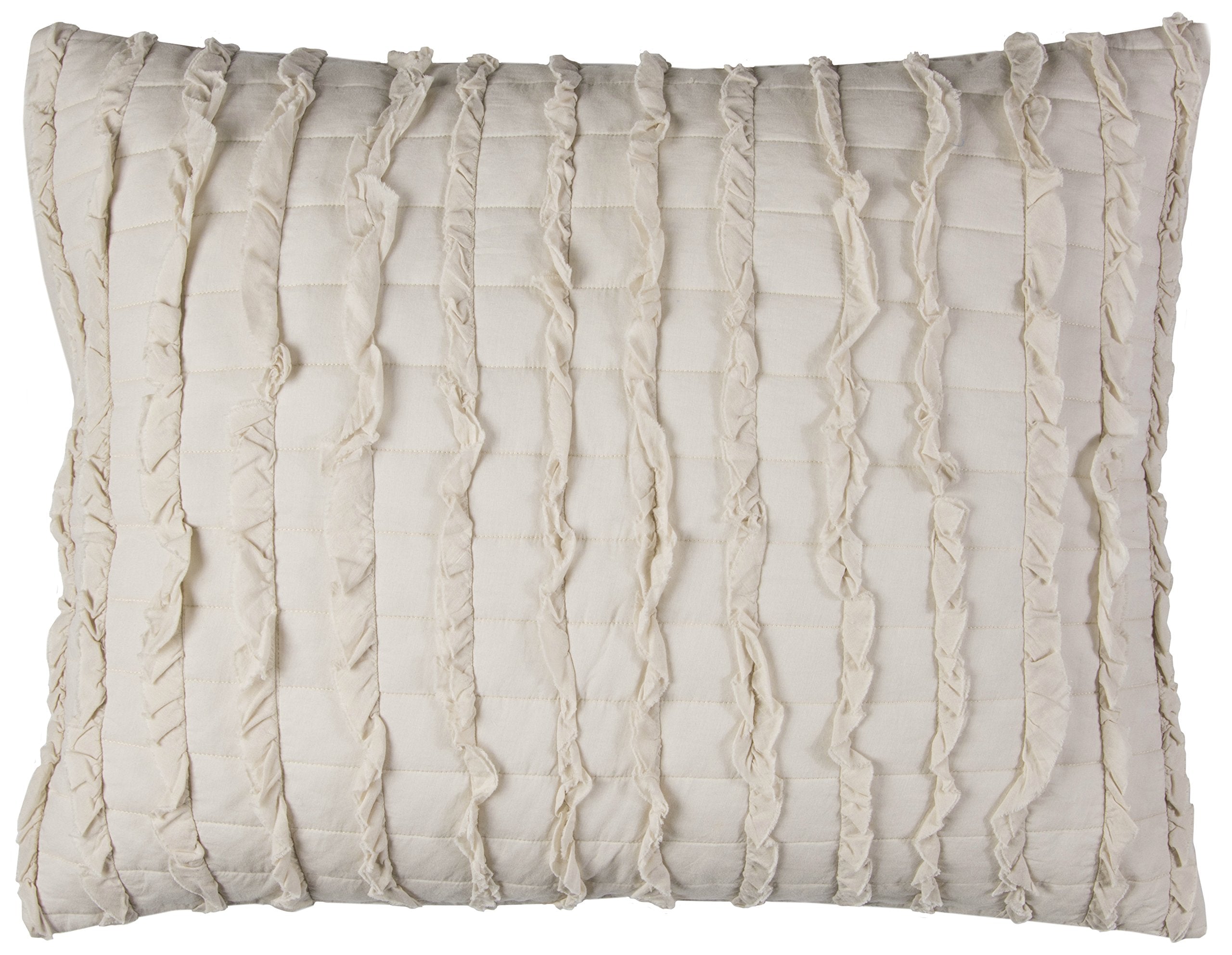 Rizzy Home | BT3015 | Standard Sham | 20"x26" Brown/Pink/ Geometrical