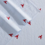 Nautica - Twin Sheets, Cotton Percale Bedding Set, Casual Home Decor (Lobster Walk Red, Twin)