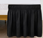Biscaynebay Wrap Around Bed Skirts With Split Corners For Queen Beds 18' Drop, Black Elastic Dust Ruffles Easy Fit Wrinkle & Fade Resistant Silky Luxurious Fabric Solid Machine Washable