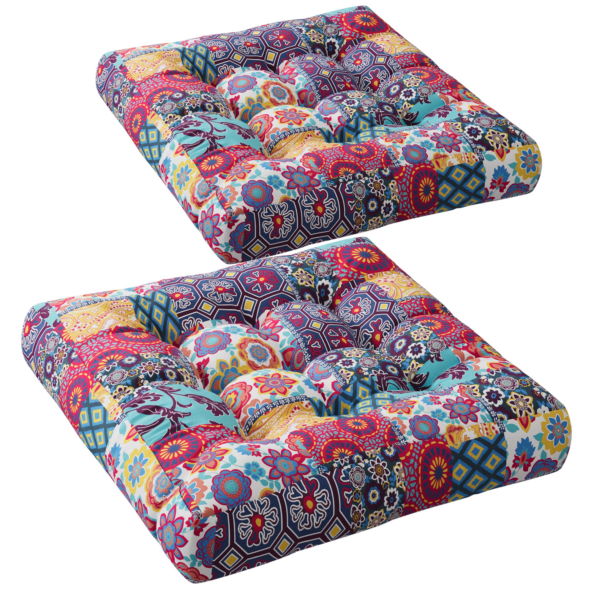 Codi Floor Cushions Seating For Adults And Kids Set Of 2, Square Large Boho Pillows For Yoga Living Room Tatami Sitting Home Dec