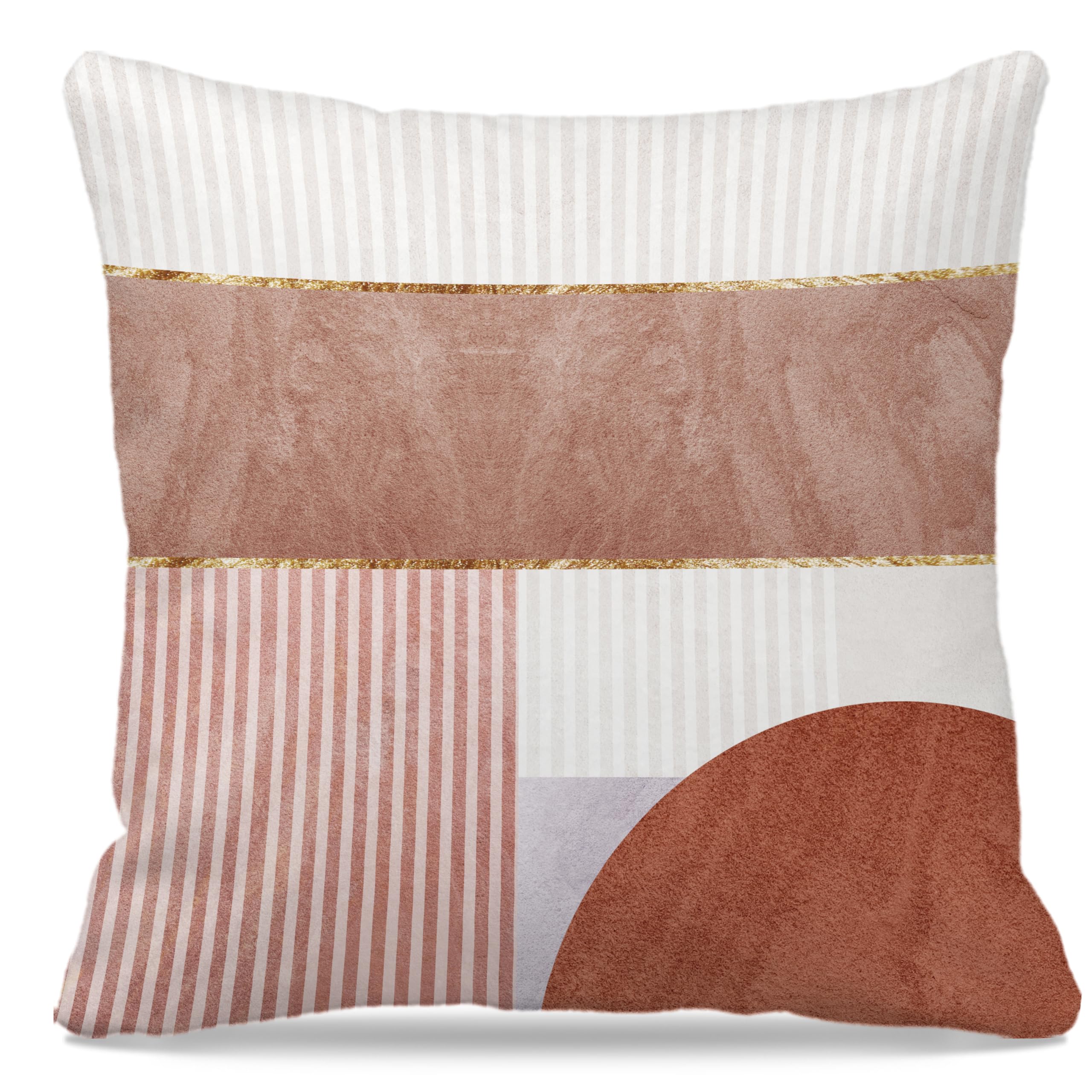 Nogrit Boho Pillow Covers 18X18, Abstract Boho Neutral Beige And Rose Pillow Covers, Mid Century Modern Throw Pillow Covers, Boh