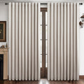 Curtains 70 Inch Length Wide Pleated Blackout Curtain for Sliding Glass Door, Farmhouse Natural Linen Thick Thermal for Summer H