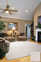 HomeRoots Polyester 8' x 11' Solid Ivory Shag Area Rug