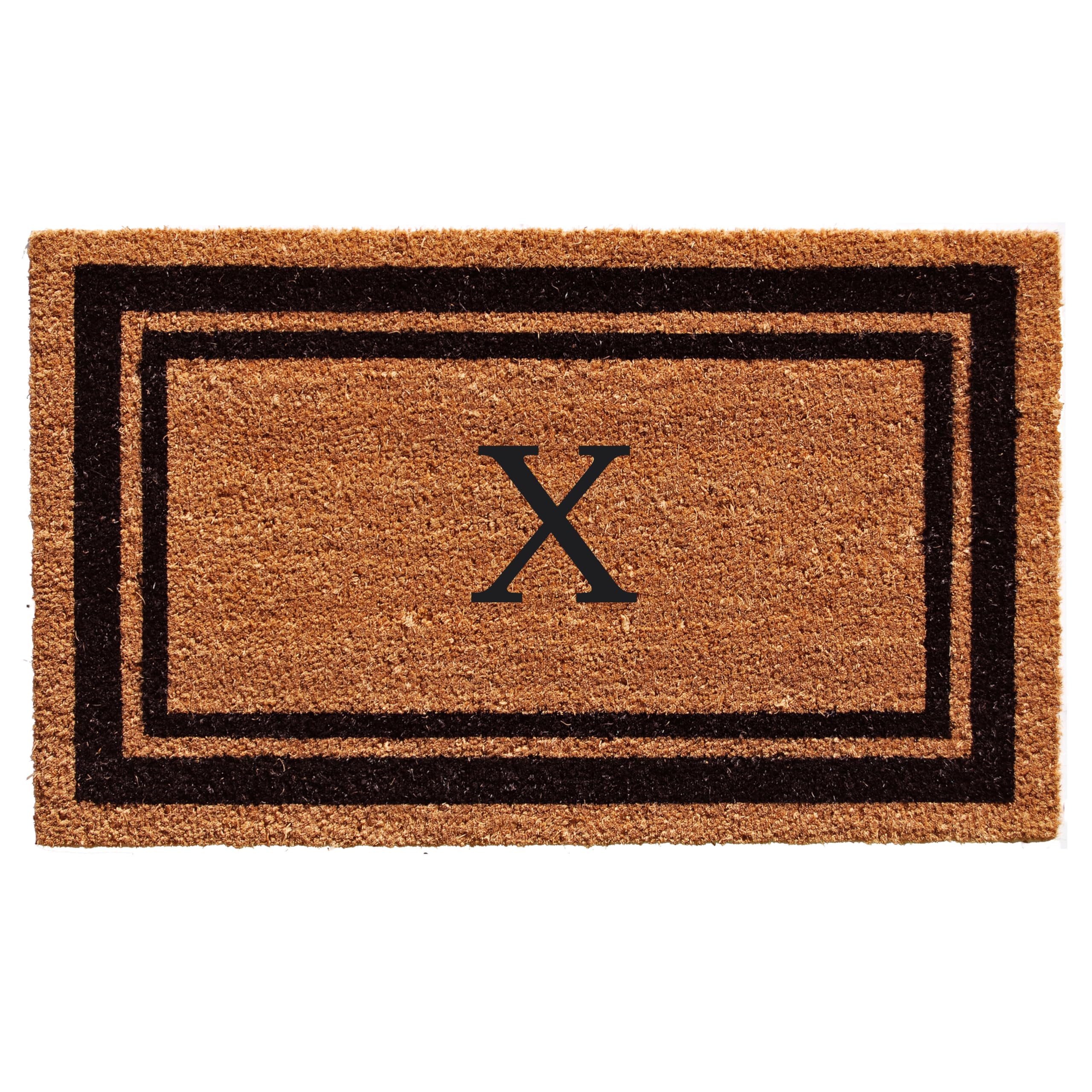 Calloway Mills 152961830X Black Border 18' X 30' Monogram Doormat, (Letter X)