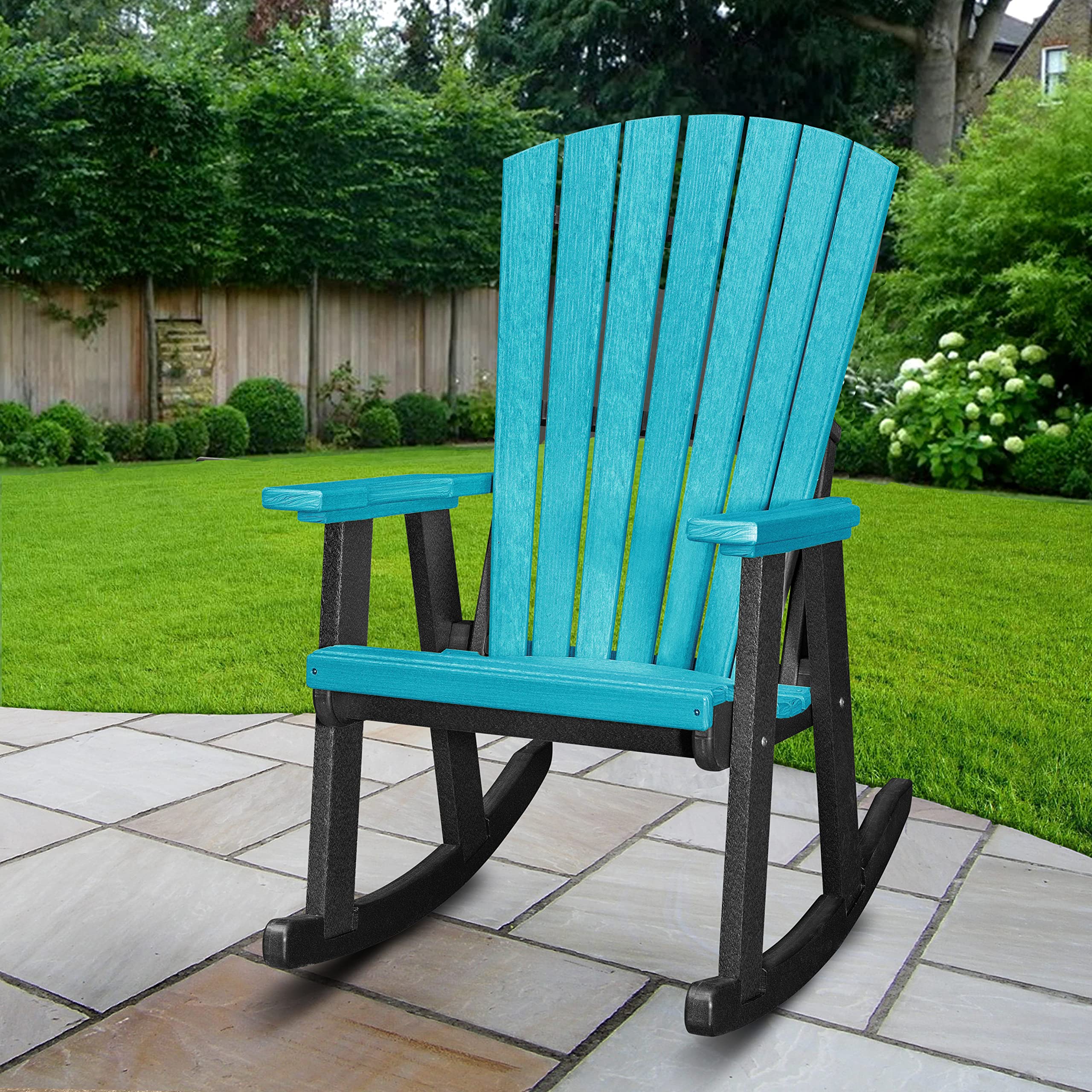 American Furniture Classics Rocking Chair, Aruba Blue and Black