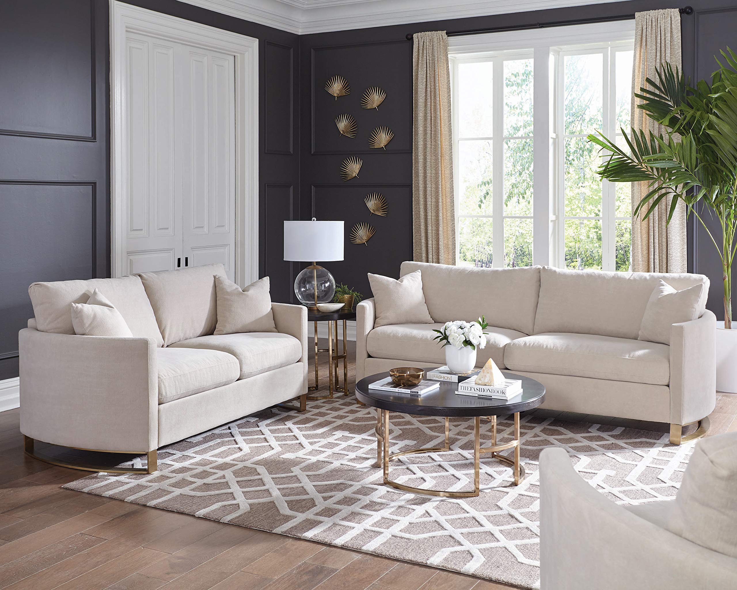 Coaster Home Furnishings Corliss Upholstered Curved Arms Loveseat Beige