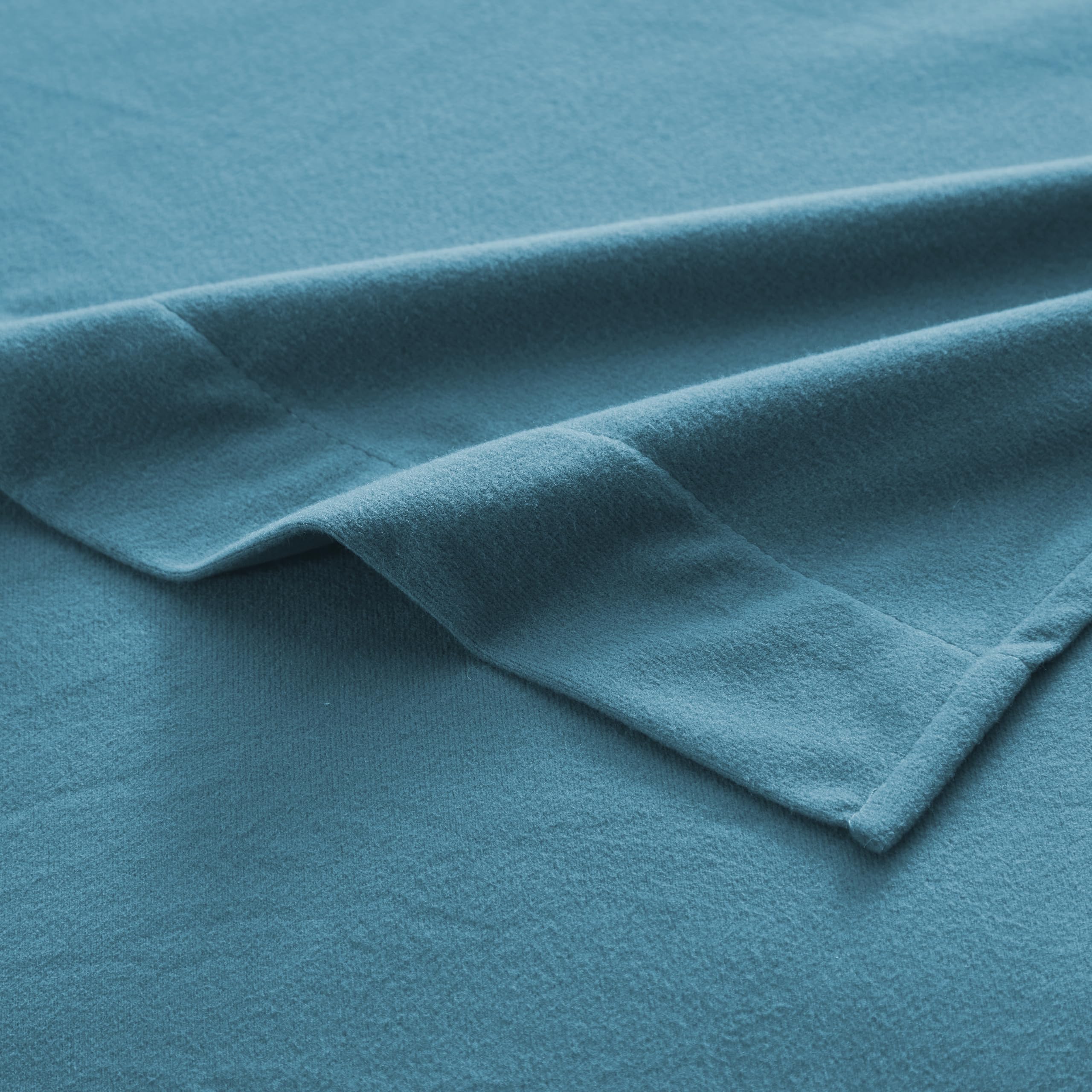 Flannel Sheets Full Warm And Cozy Deep Pocket Breathable All Season Bedding Set With Fitted With Full Elastic & Built In Corner Sheet Straps, Flat And Pillowcases, Full, Denim
