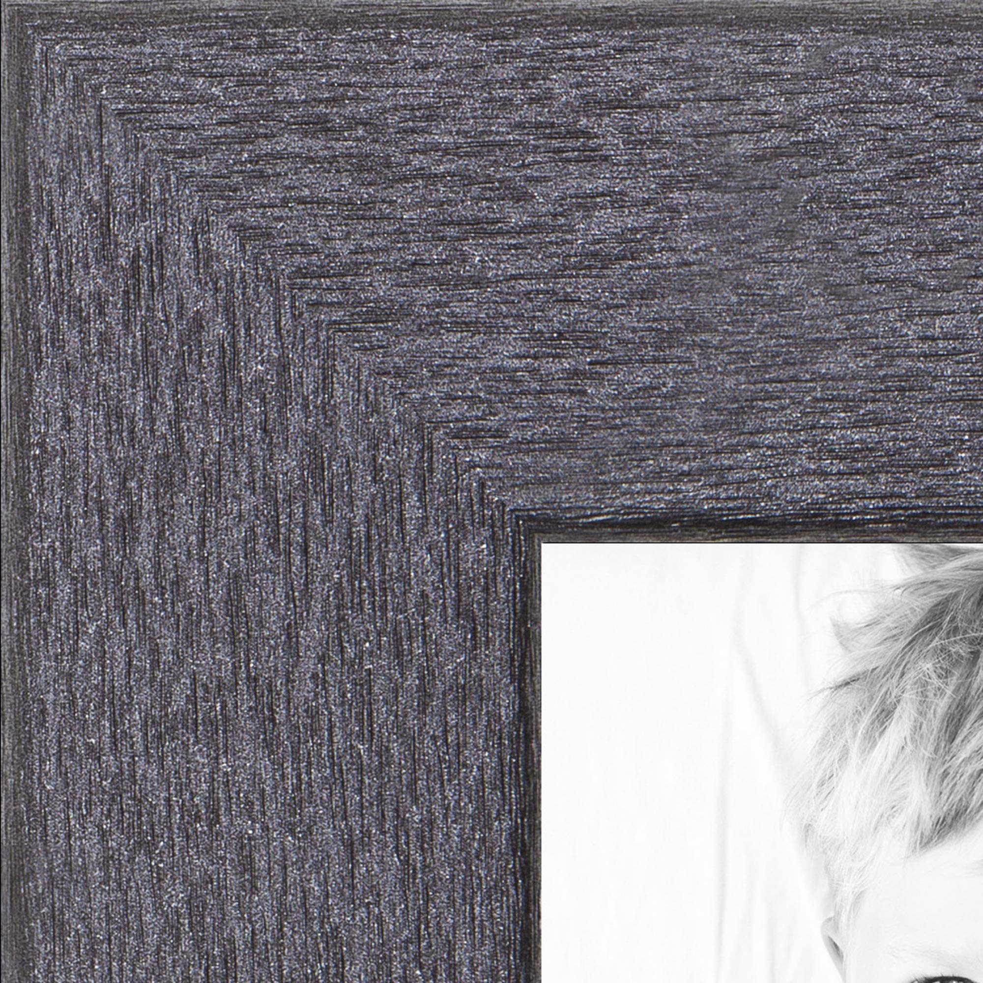 ArtToFrames 6x26 Inch Gray Picture Frame, This 1.25 Inch Custom MDF Poster Frame is Tungsten - Comes with Economy Acrylic and Co