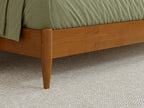 Afi, Orleans Queen Solid Wood Low Profile Sleigh Platform Bed, Light Toffee