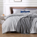 Bedsure California King Comforter Set - Grey Cal King Size Comforter, Soft Bedding For All Seasons, Cationic Dyed Bedding Set, 3