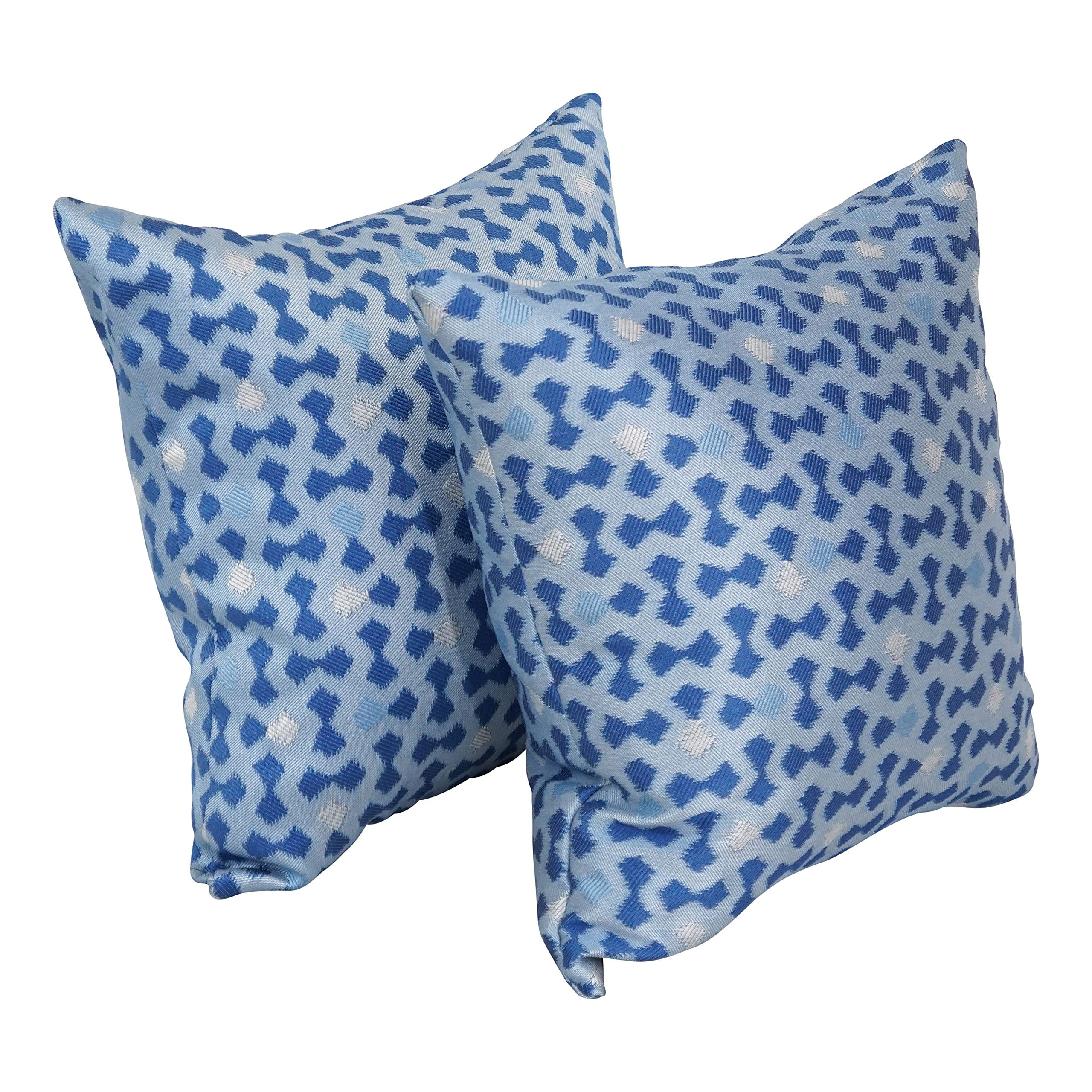 Blazing Needles Square Polyester Jacquard Throw Pillows, 17", Talamols Skippe 2 Count