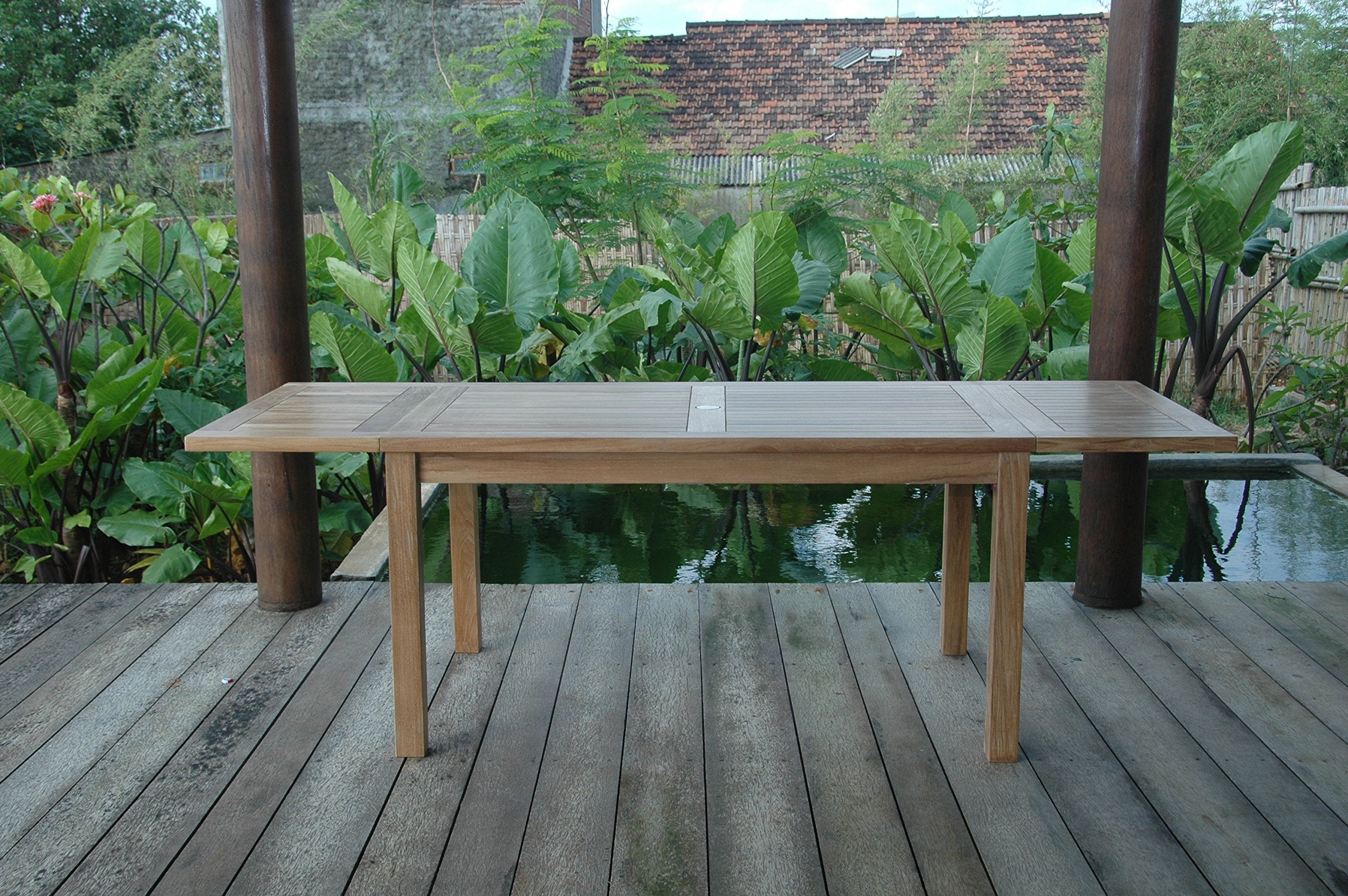 Anderson Teak Bahama Rectangular Table with Double Leaf Extension, 95-Inch