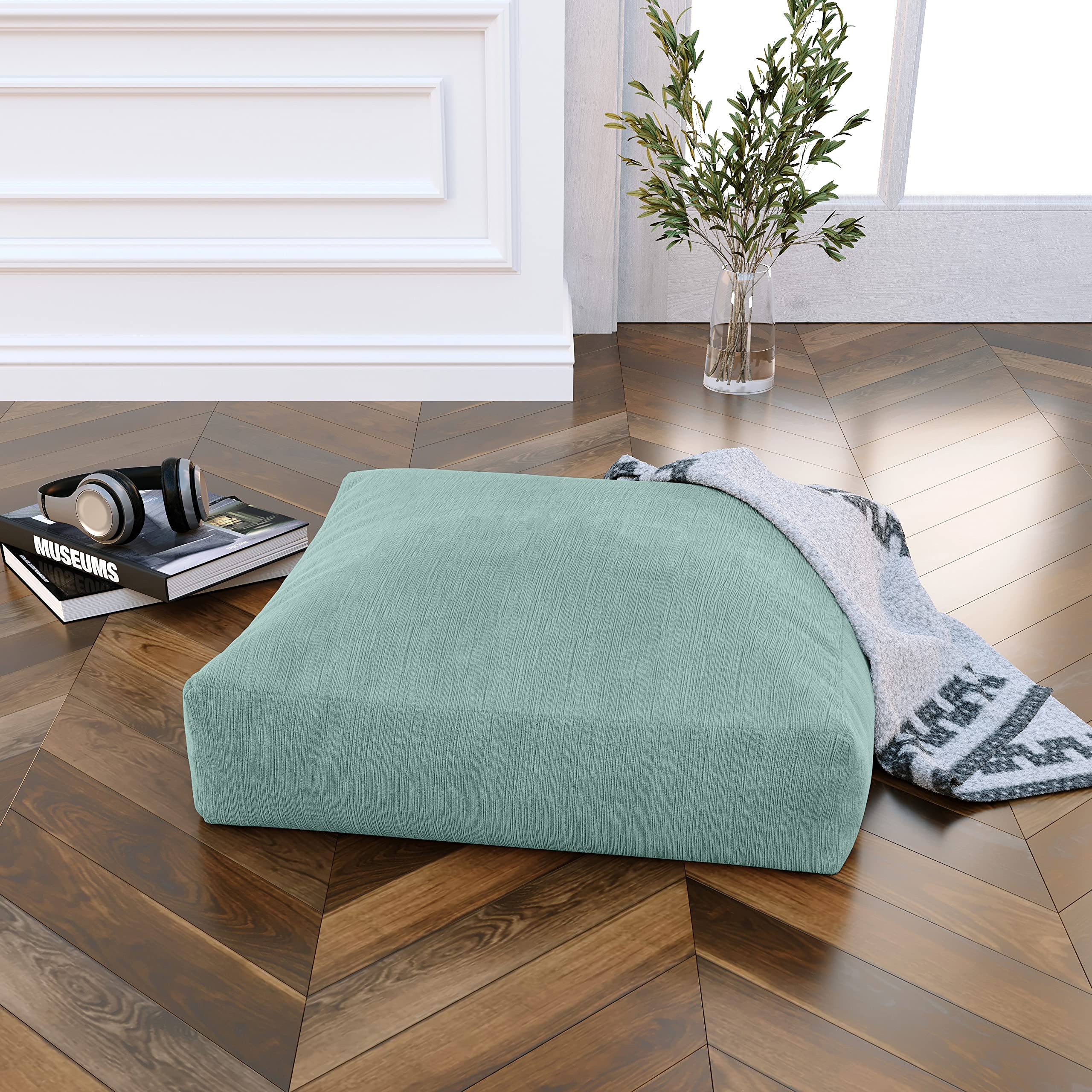 Jaxx Brio Large Dcor Floor Pillow / Meditation Yoga Cushion, Plush Microvelvet, Caribbean