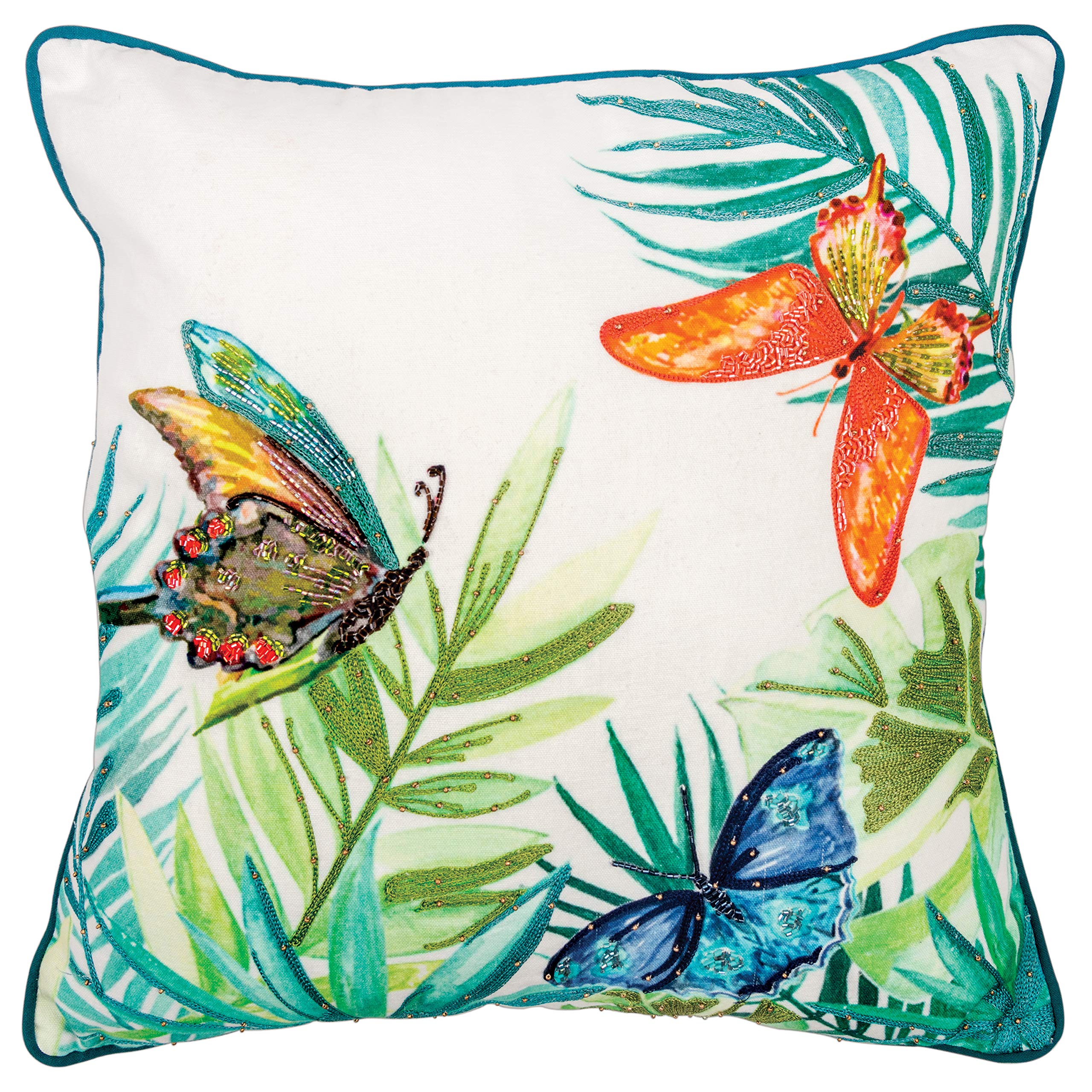 Rizzy Home 20" x 20" Poly Filled Pillow with Cotton Cover in Multi-Color