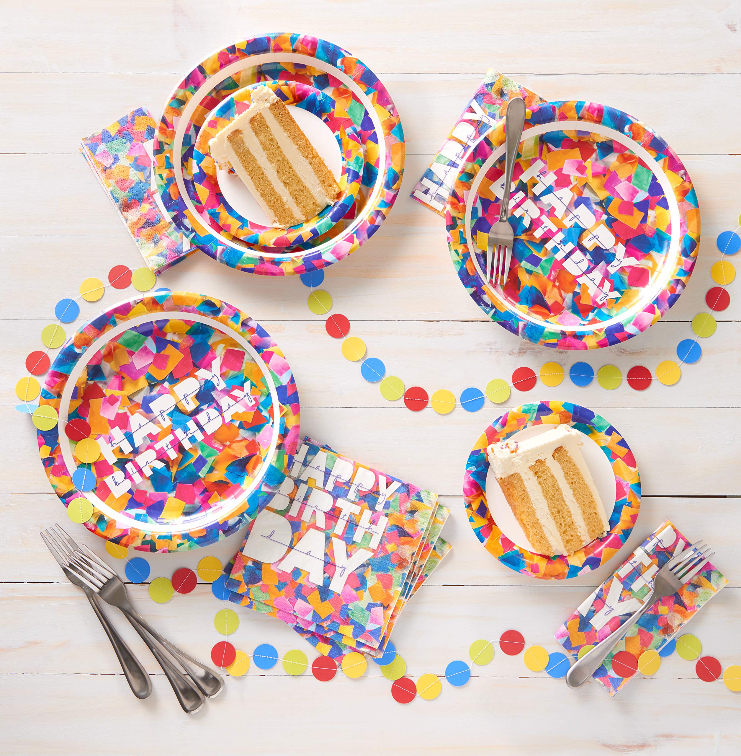 American Greetings Confetti Birthday Party Supplies, Plastic Table Cover (3-Count)