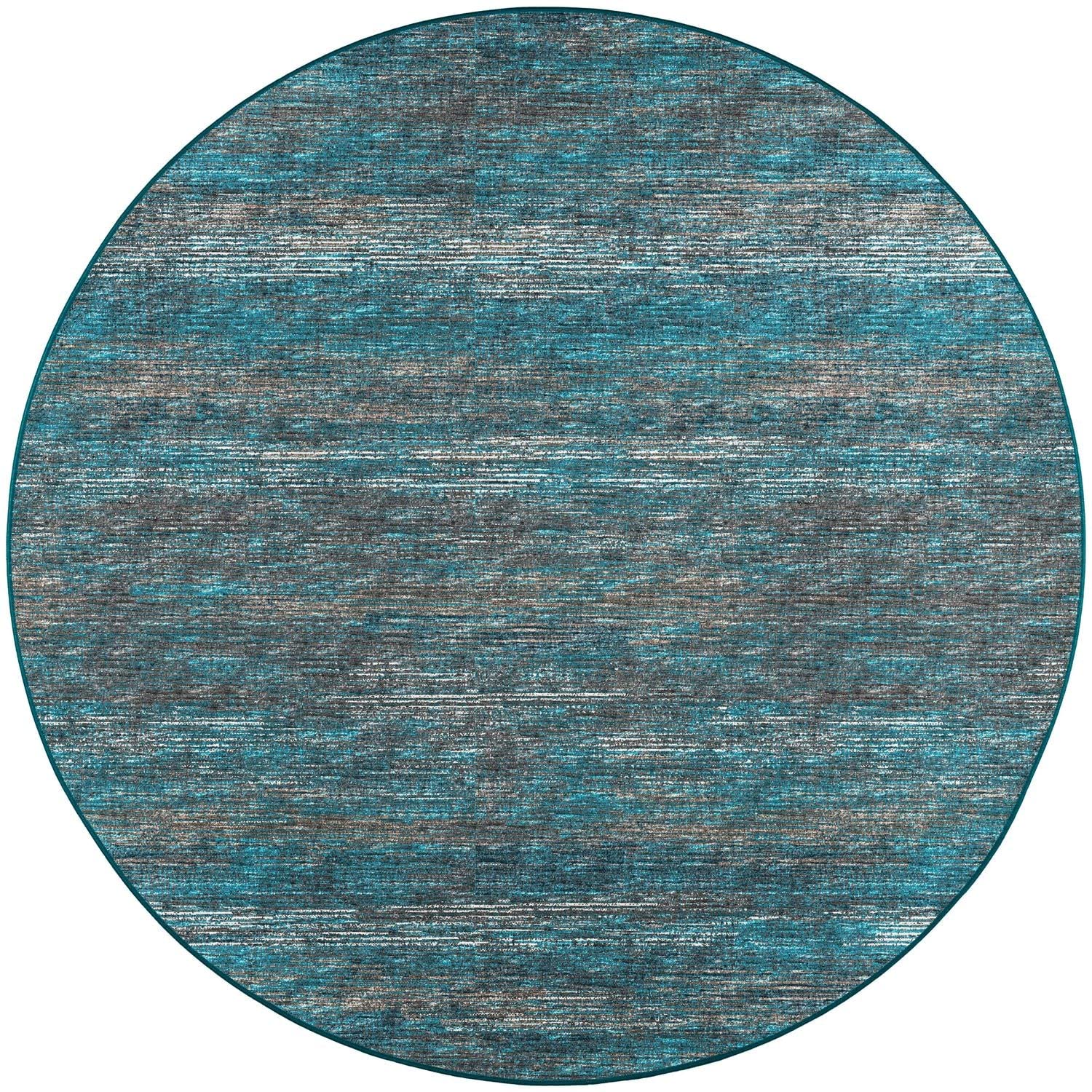 Ciara Cr1 Blue Transitional Rug Round 4' X 4'