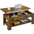 Yaheetech Coffee Table, 47.5in Lift top Coffee Table with Hidden Compartment and Storage Shelf, Lift Tabletop Dining Table for L