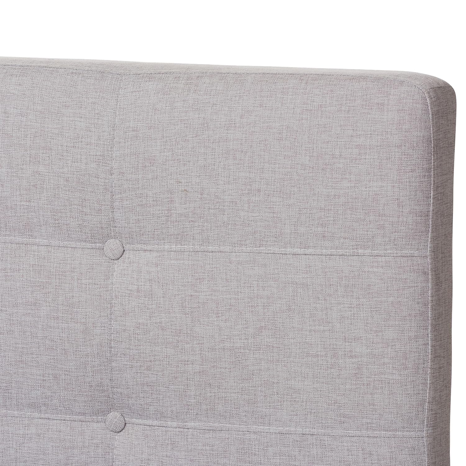 Baxton Studio Valencia Upholstered Queen Platform Bed in Grayish Beige