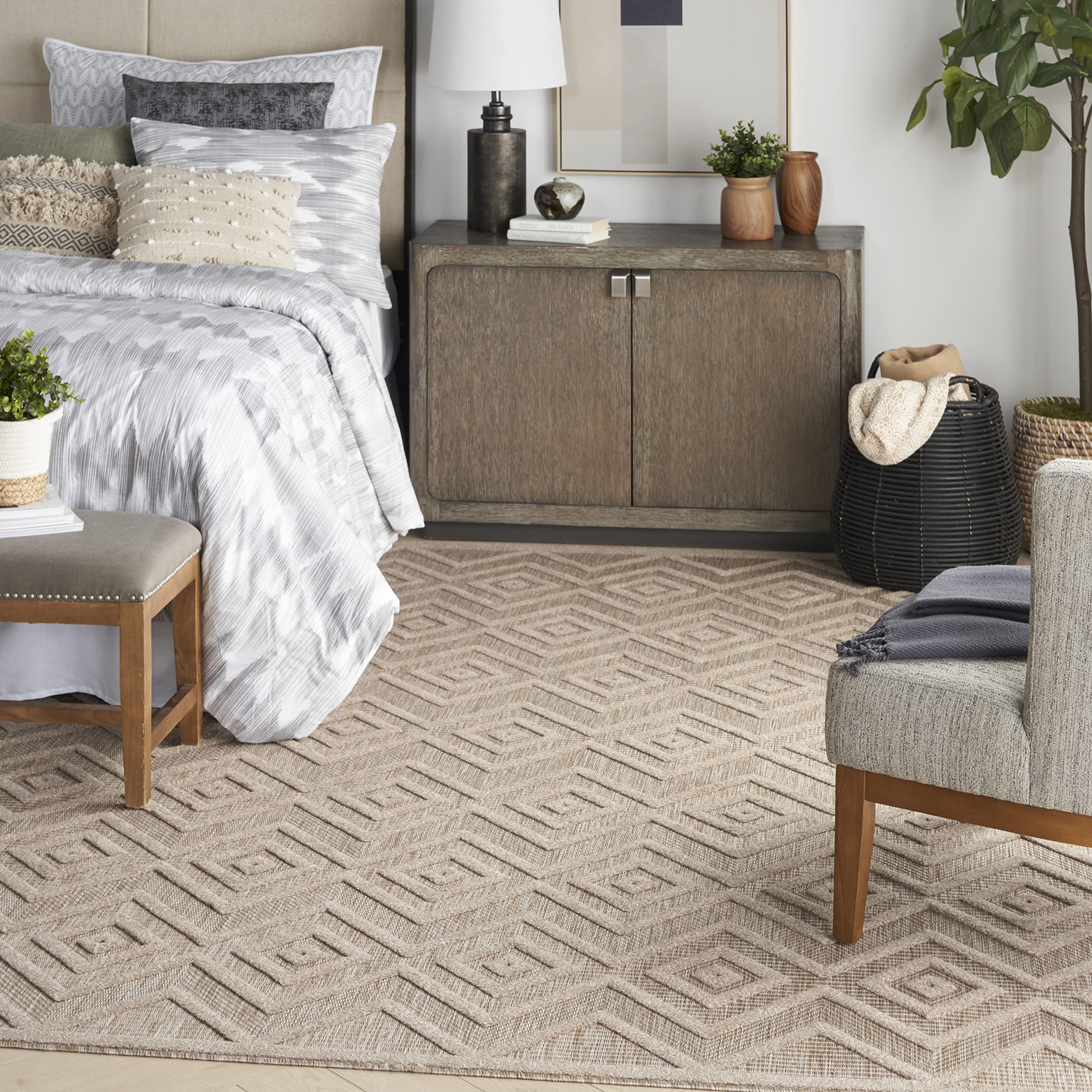 Nourison Versatile 9' X 12' Natural Beige Indoor/Outdoor Rug