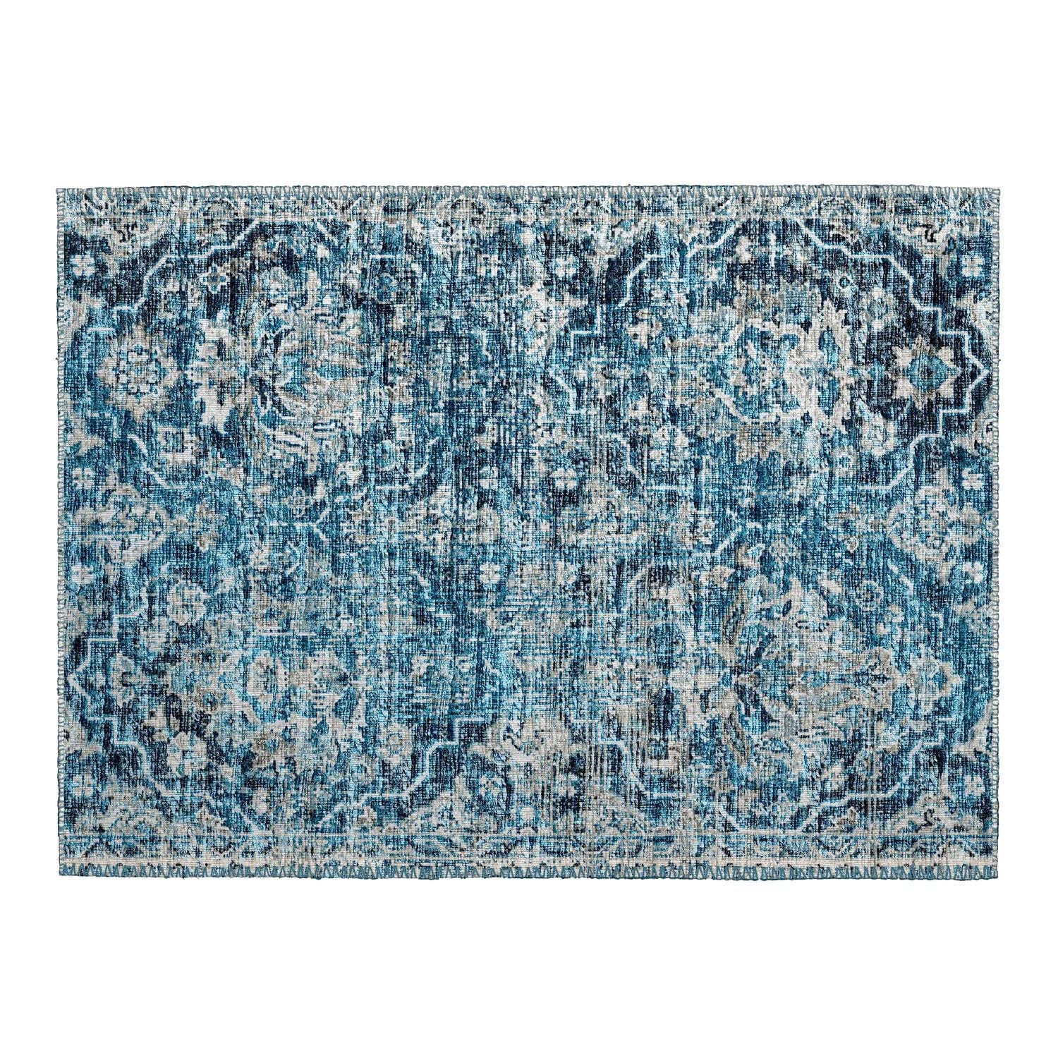 Marbella Mb4 Blue Traditional Rug Rectangle 9' X 12'