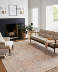 Loloi Chris Loves Julia x Jules Collection, Tangerine & Mist 2-6 x 9-6 Area Rug - Vintage Accent Rugs for Living Room, Bedroom