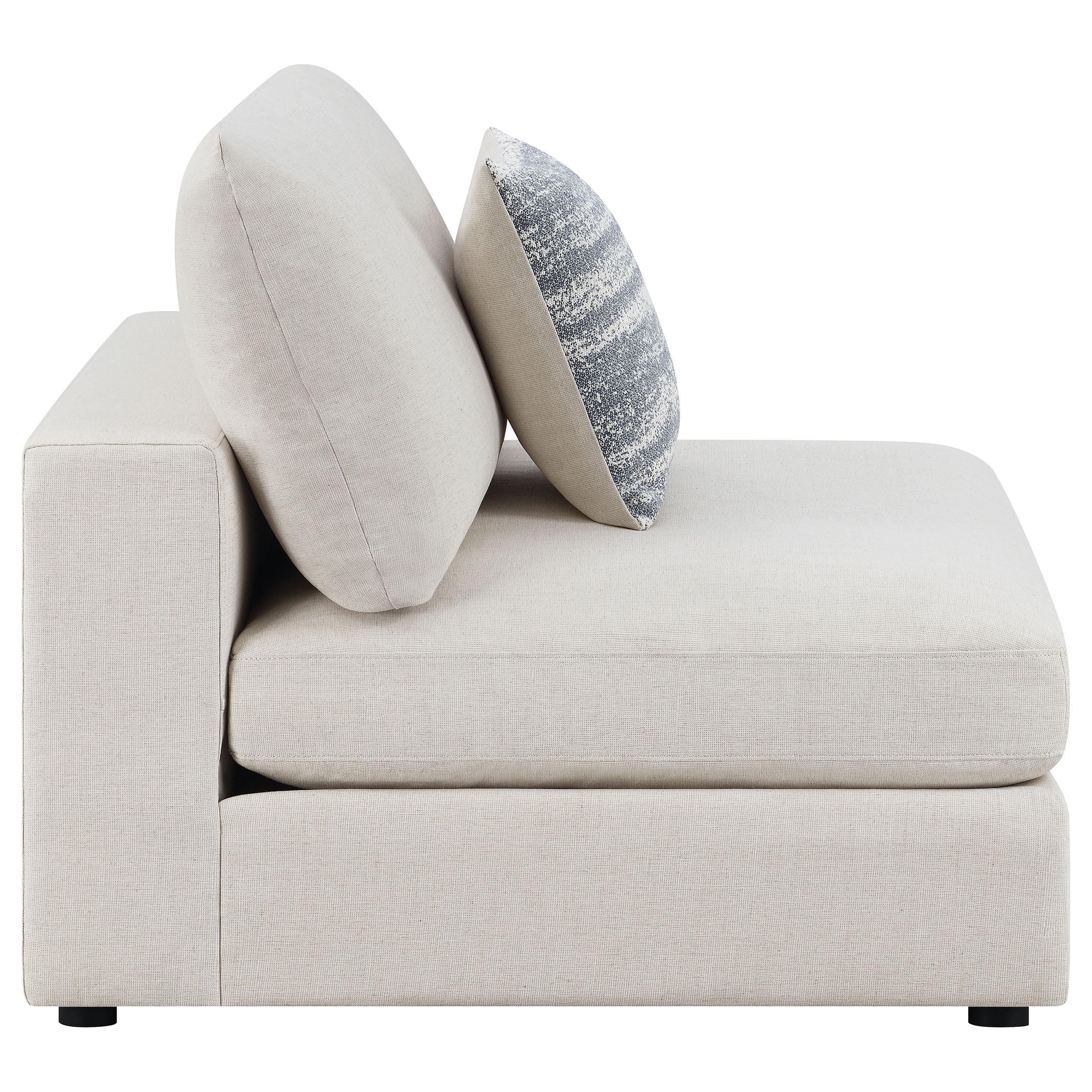Coaster Home Furnishings Serene Upholstered Armless Chair Beige