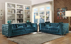 Acme Gillian Sofa AC-52790 Dark Teal Velvet Upholstery Metal Leg