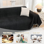 Mysky Home Black Couch Covers, Couch Cover 2 Cushion Sofa Pet Couch Covers For Sofa Sectional Couch Covers L Shape Throw Sofa Co