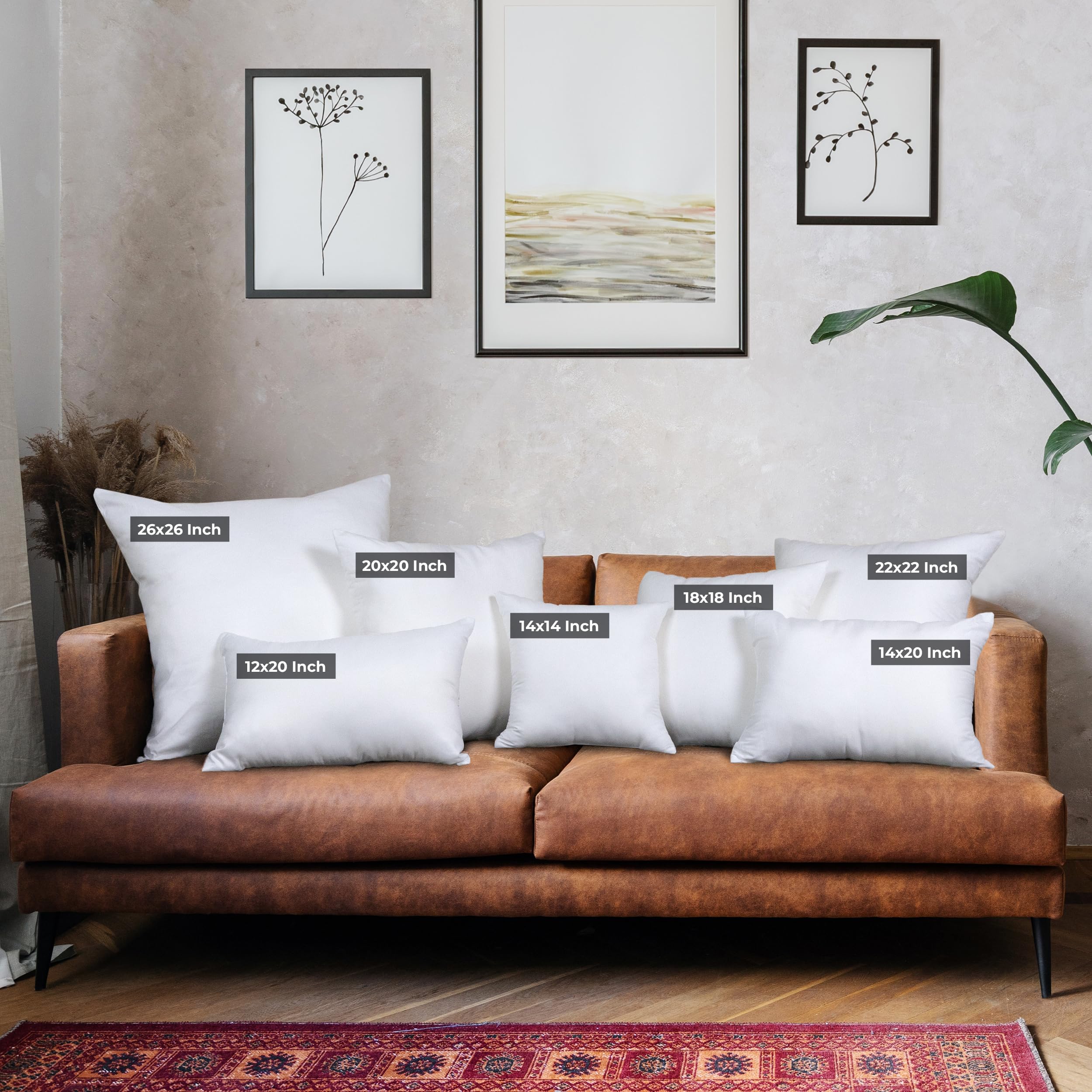 Utopia Bedding Throw Pillows (Set Of 4, White), 14 X 20 Inches Pillows For Sofa, Bed And Couch Decorative Stuffer Pillows