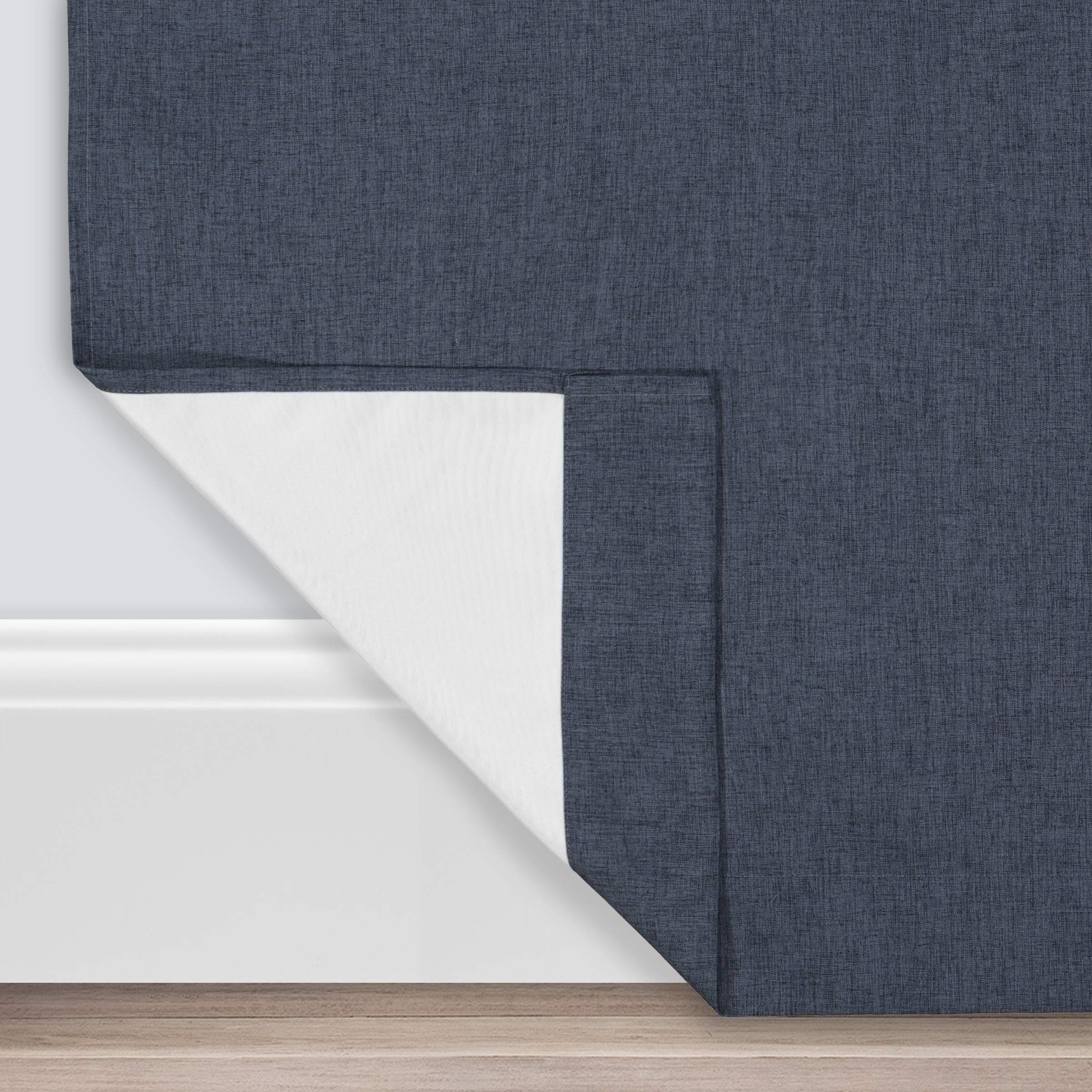 Eclipse Gabriella Grommet Top Curtains For Bedroom, Single Panel, 40'' X 63'', Indigo
