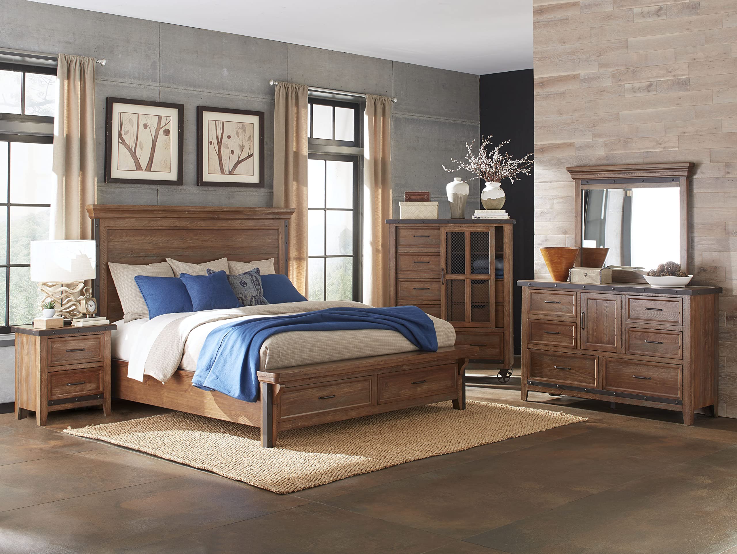 Intercon Taos Nightstand with 1 Drawer, Canyon Brown Bedside Tables
