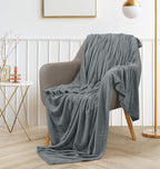 Utopia Bedding Cool Grey Fleece Blanket Throw Size Lightweight Fuzzy Soft Anti-Static Microfiber Bed Blanket (60X50 Inch)