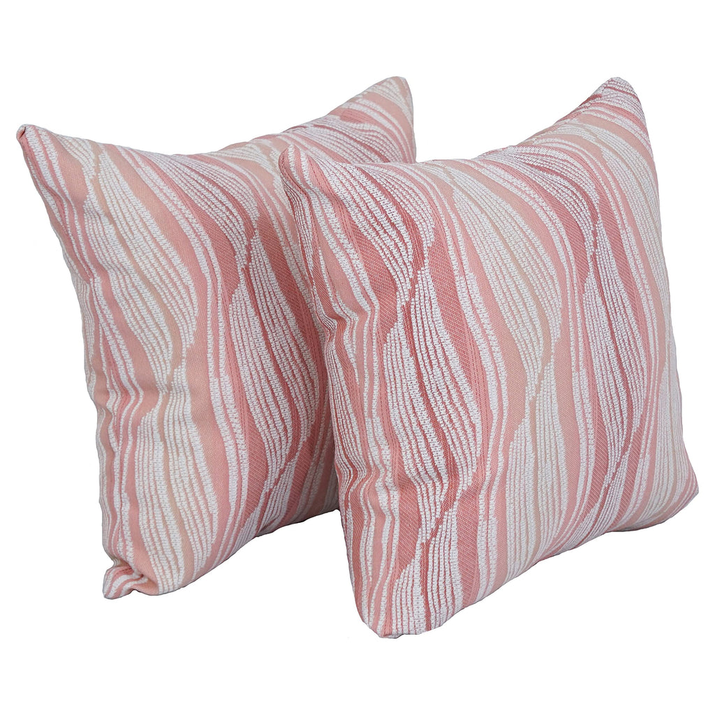 Blazing Needles Square Polyester Jacquard Throw Pillows, 17", Clove Blush 2 Count
