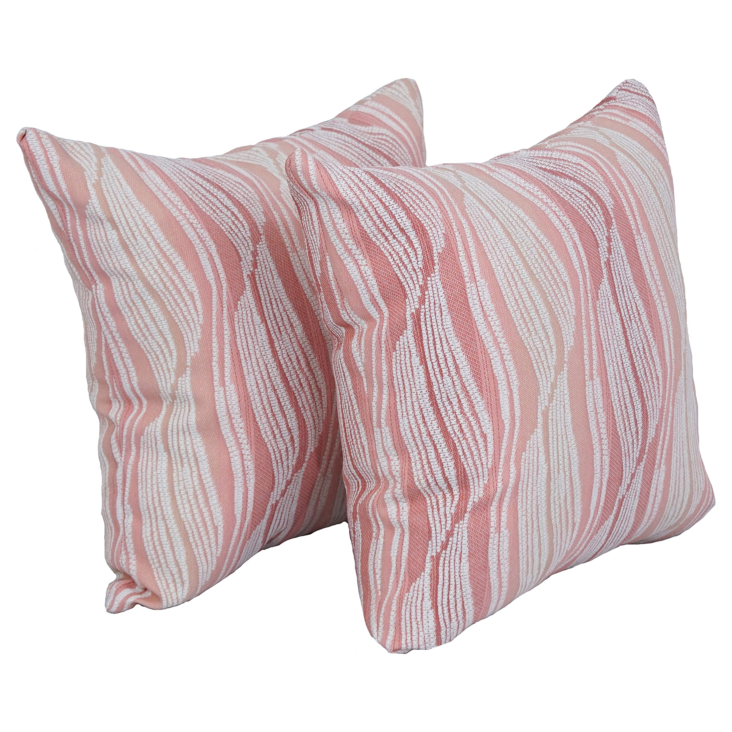 Blazing Needles Square Polyester Jacquard Throw Pillows, 17", Clove Blush 2 Count