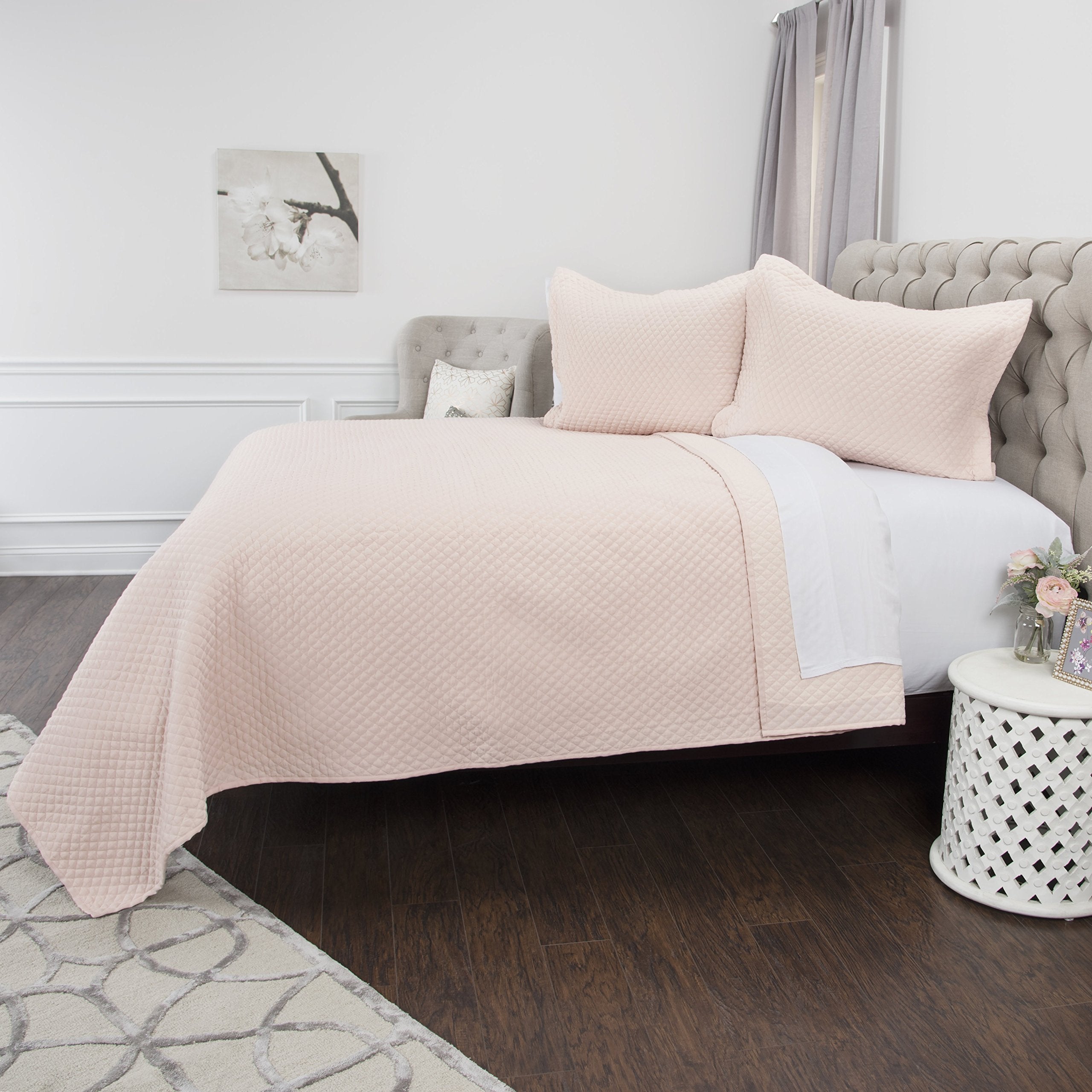 Rizzy Home | BQ4520 | Cotton King Sham | 20"x36" Pinkred Solid