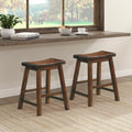 Lexicon Finnian Saddle Solid Wood Table Height Stool Set of 2 - Saddle Kitchen Stool Dining Height Stools for Dining, Armless Co