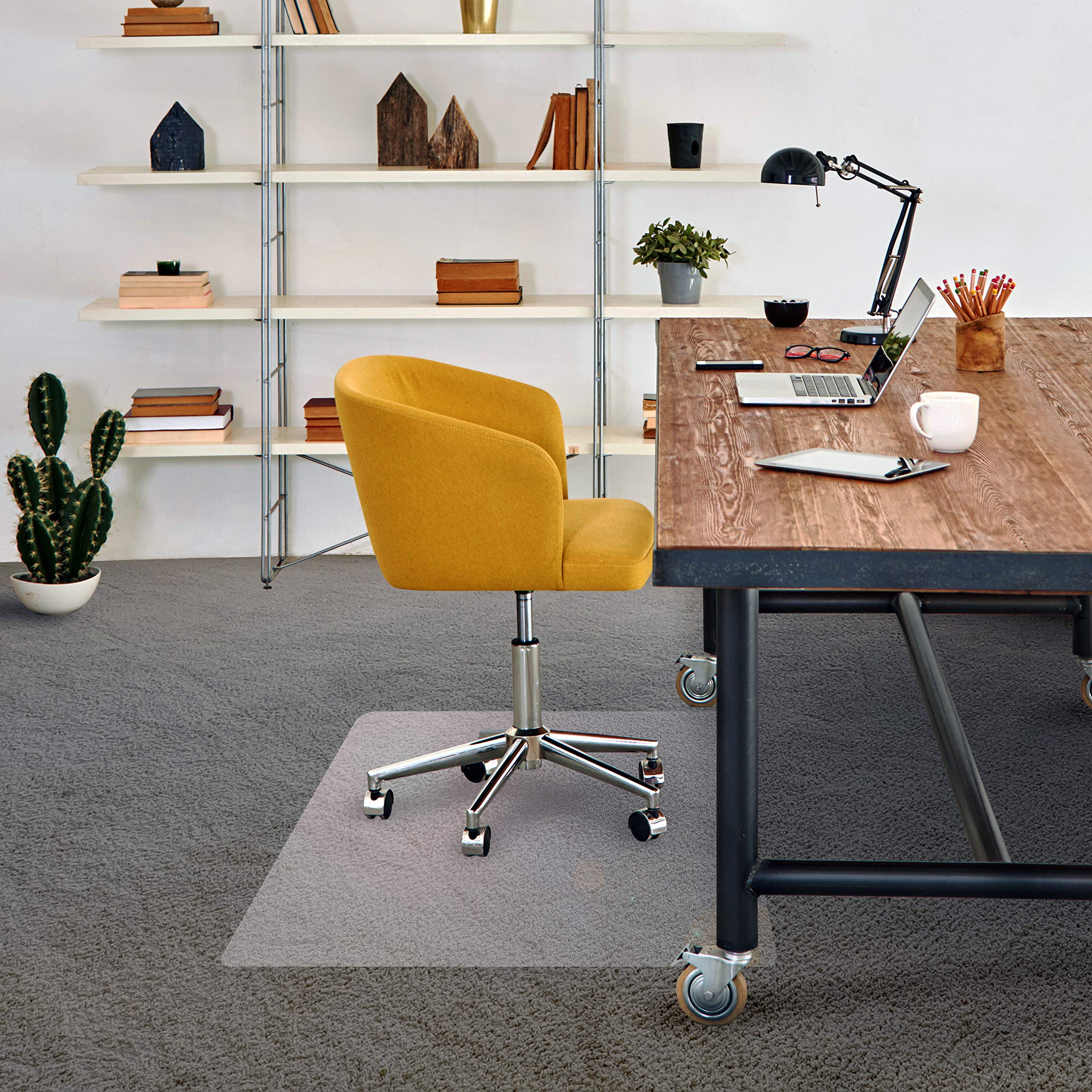 Cleartex FR1115225EV PVC Rctglr Chair Mat Low Pile Carpets 48X60