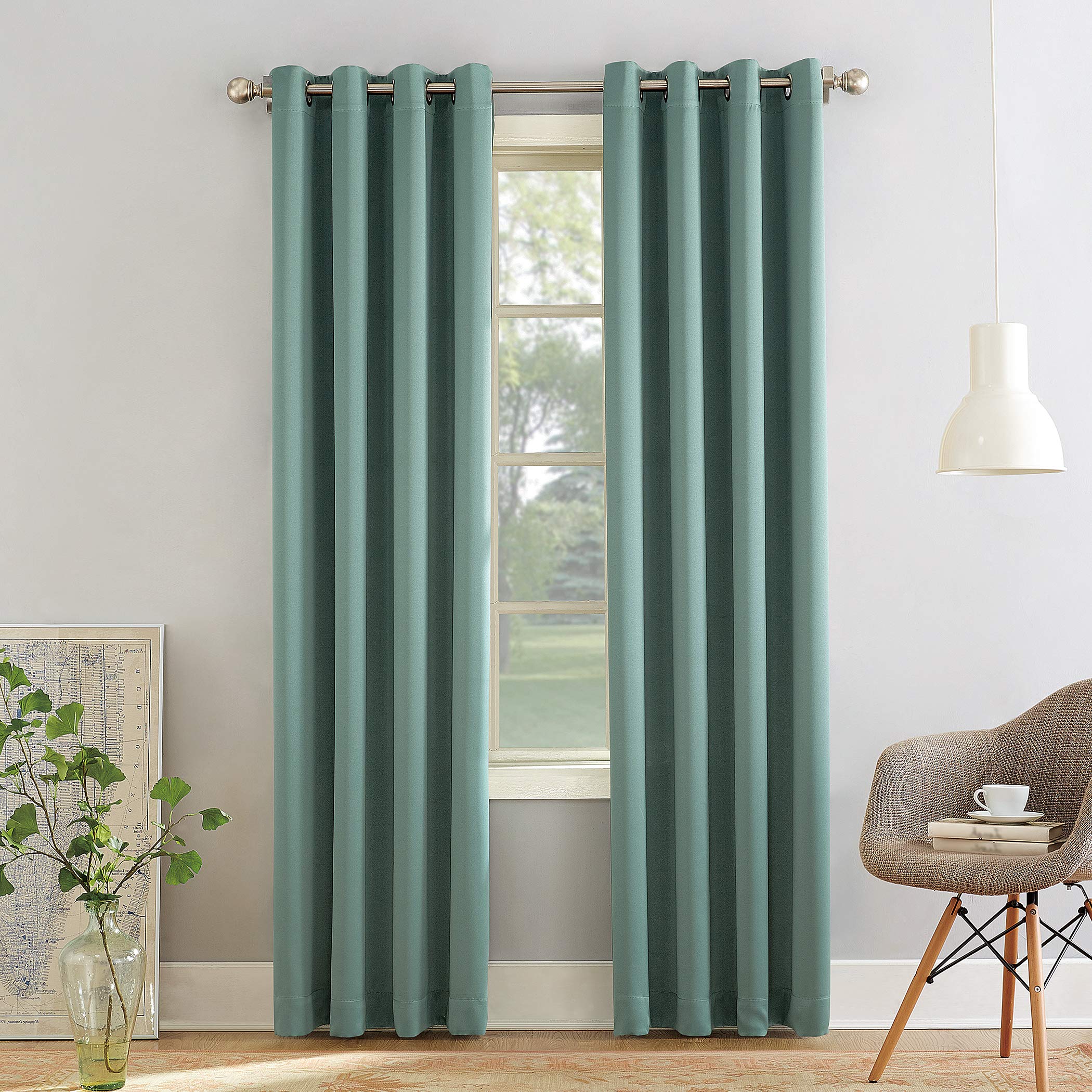 Sun Zero Becca Energy Efficient Grommet Curtain Panel, 40' X 63', Mineral