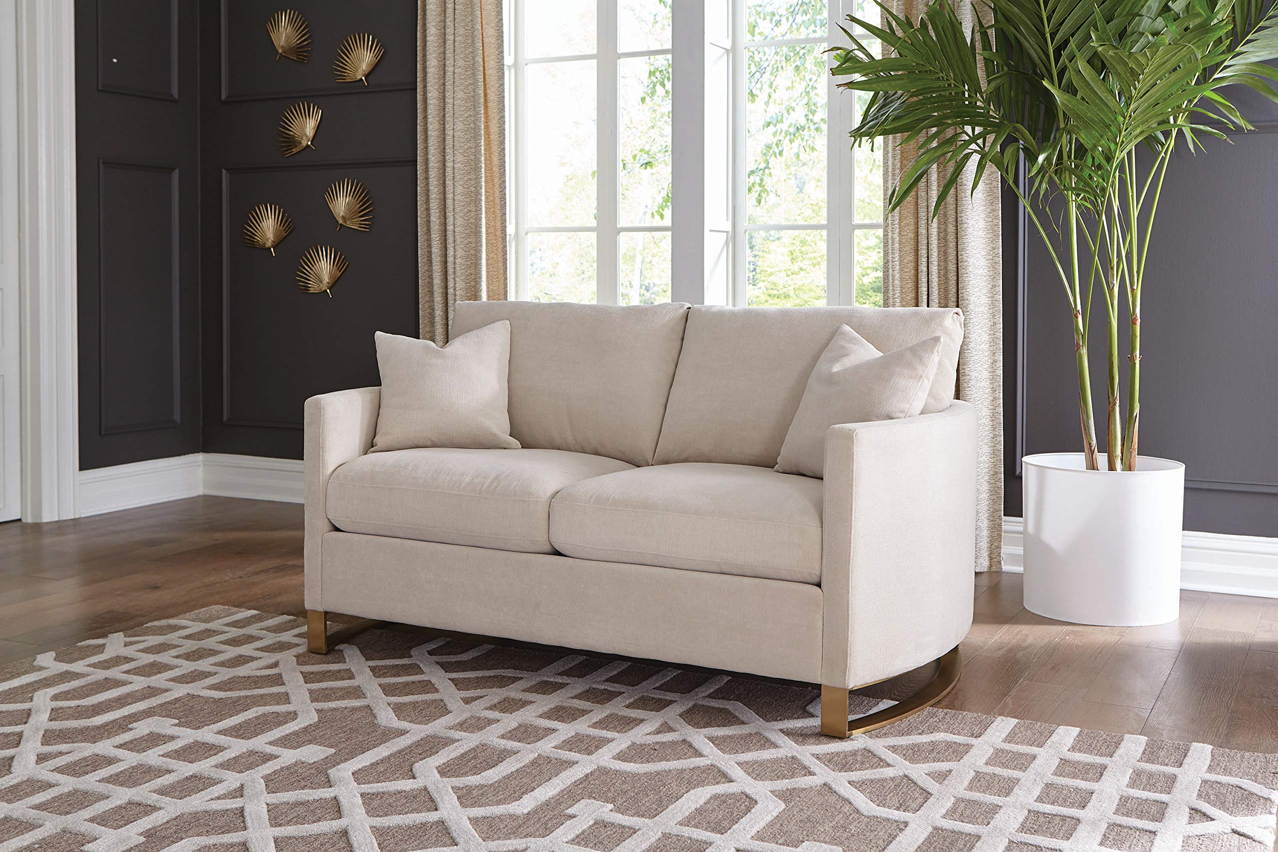 Coaster Home Furnishings Corliss Upholstered Curved Arms Loveseat Beige