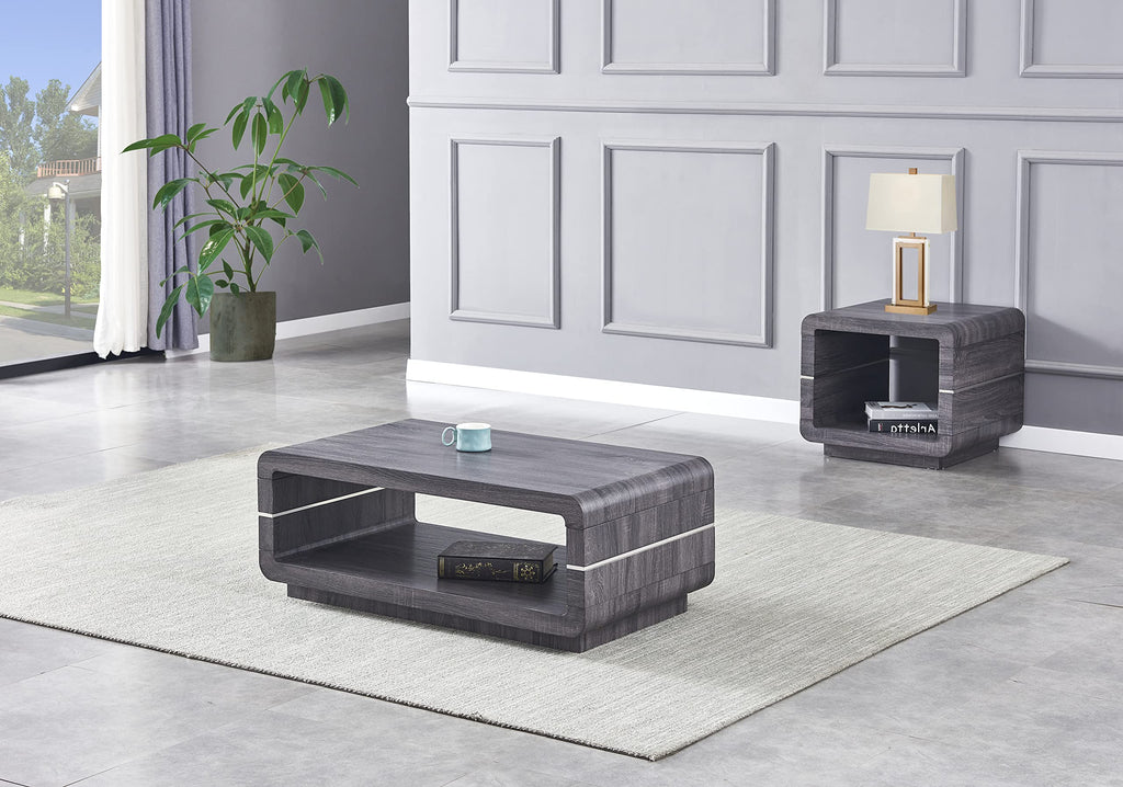 Best Quality Furniture Ct46-47 Coffee Table Set, Walnut