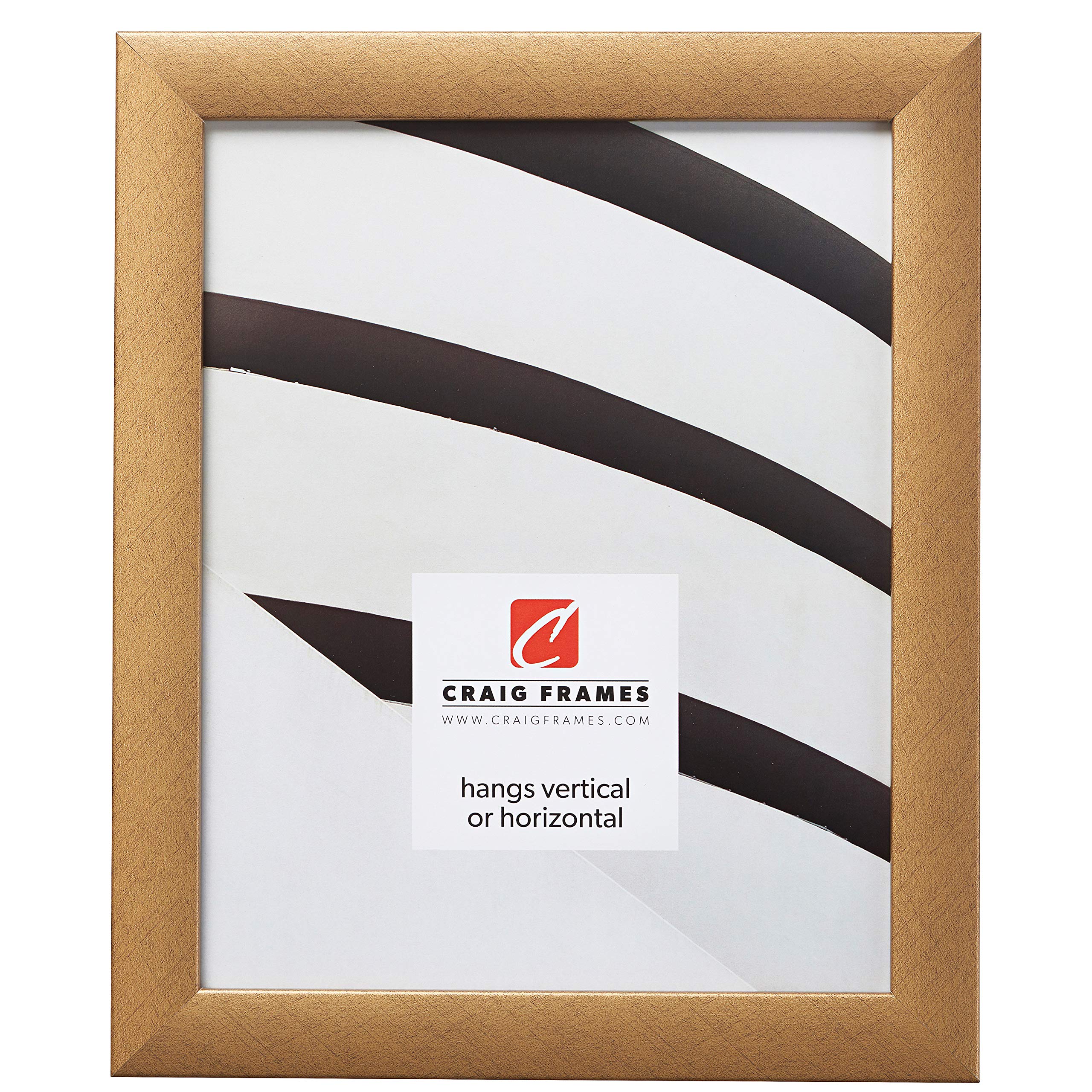 Craig Frames Contemporary Picture Frame, 17 x 22 Inch, Distressed Gold