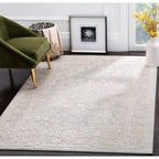 SAFAVIEH Reflection Collection 5' Square Light Grey/Cream RFT664C Vintage Distressed Area Rug