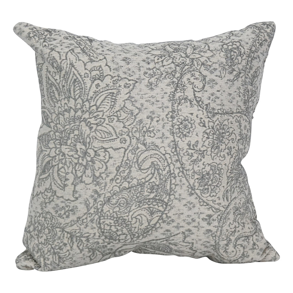 Blazing Needles Square Jacquard Throw Pillow, 17", Paislfrt Mica