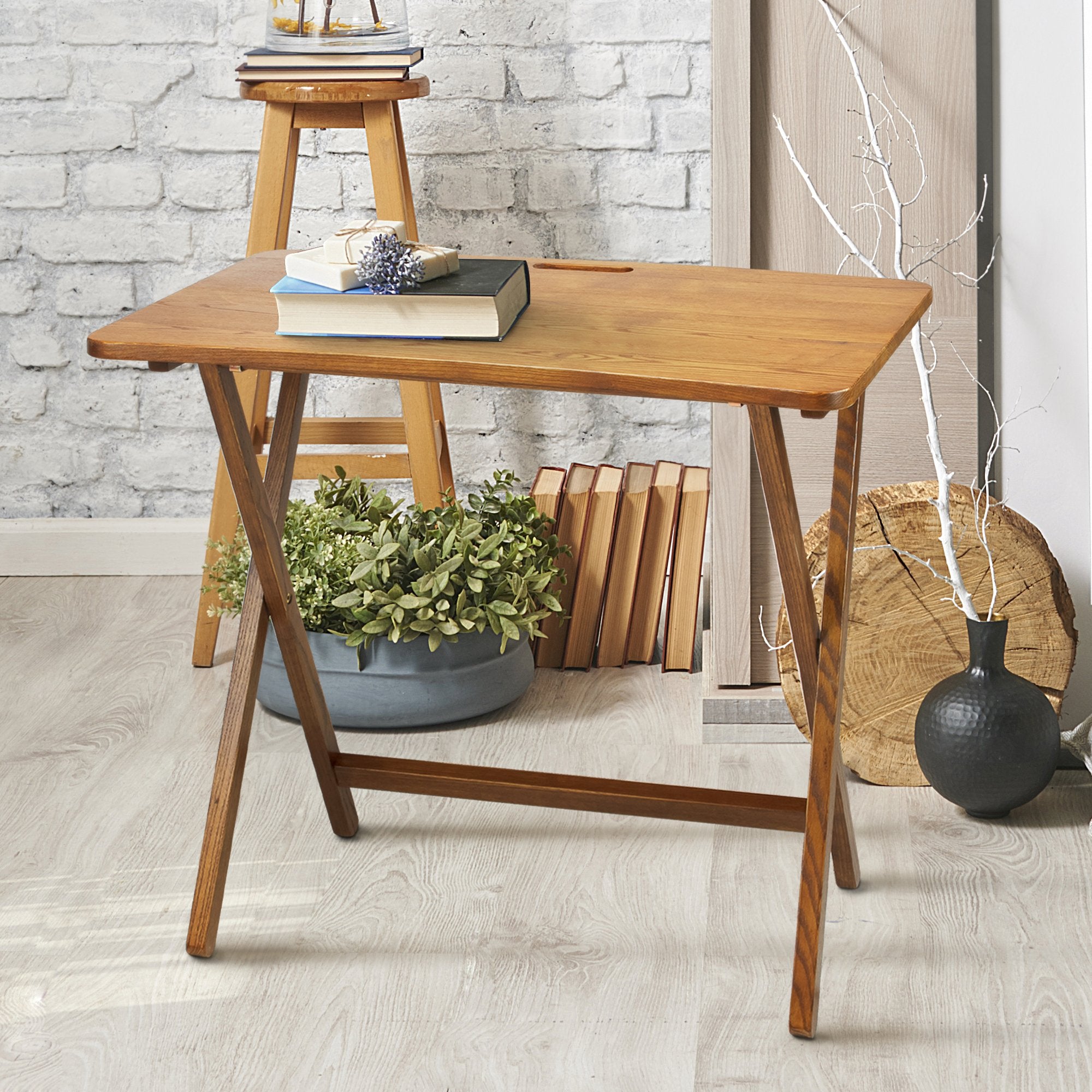 American Trails Presto Products Company Arizona Folding Table With Solid Red Oak,Warm Brown