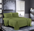 Pure Bedding Bed Sheets - Queen Sheet Set [6-Piece, Olive Green] - Hotel Luxury 1800 Brushed Microfiber - Soft And Breathable -