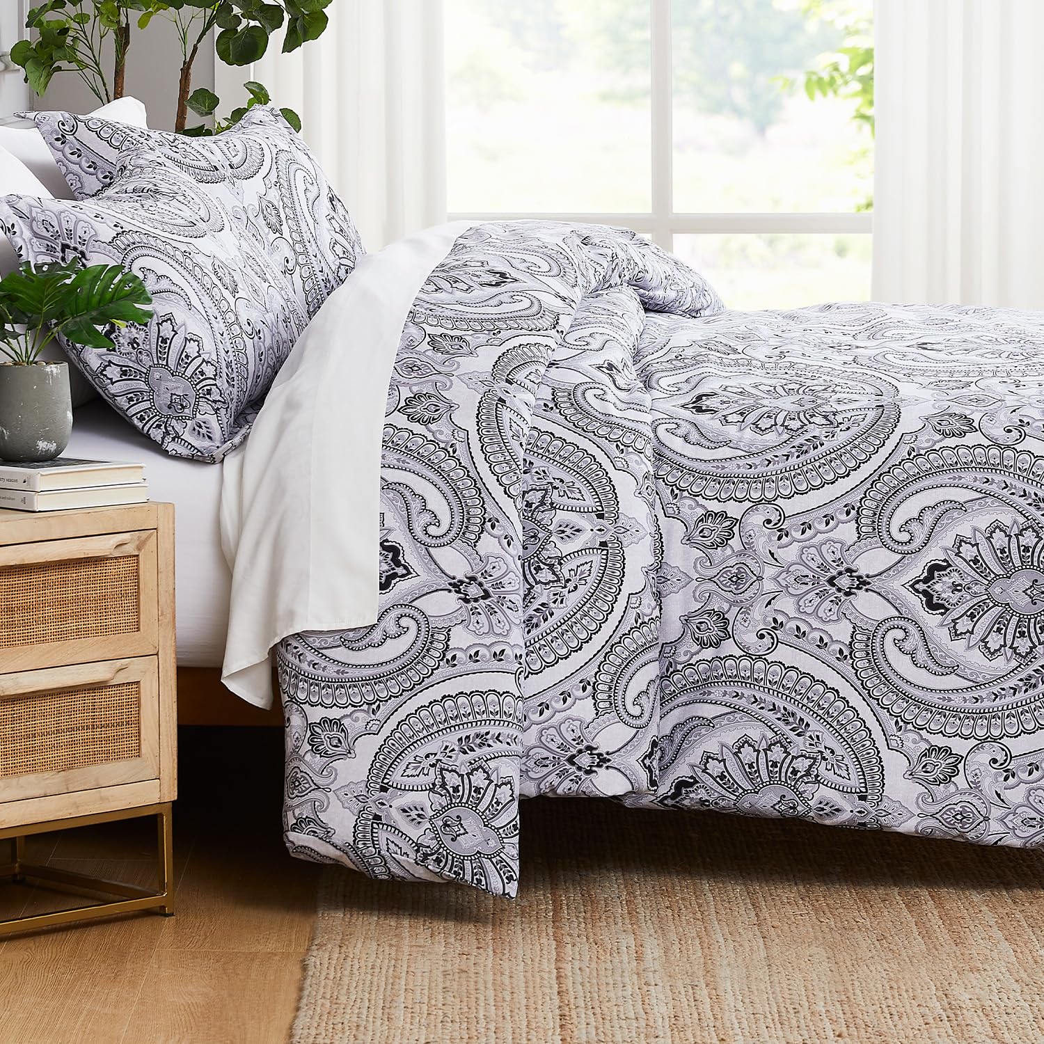 Southshore Fine Living, Inc. Oversized Full/Queen Size Comforter Bedding Set, Boho Bedding, Paisley Bedspread, Full Size/Queen B