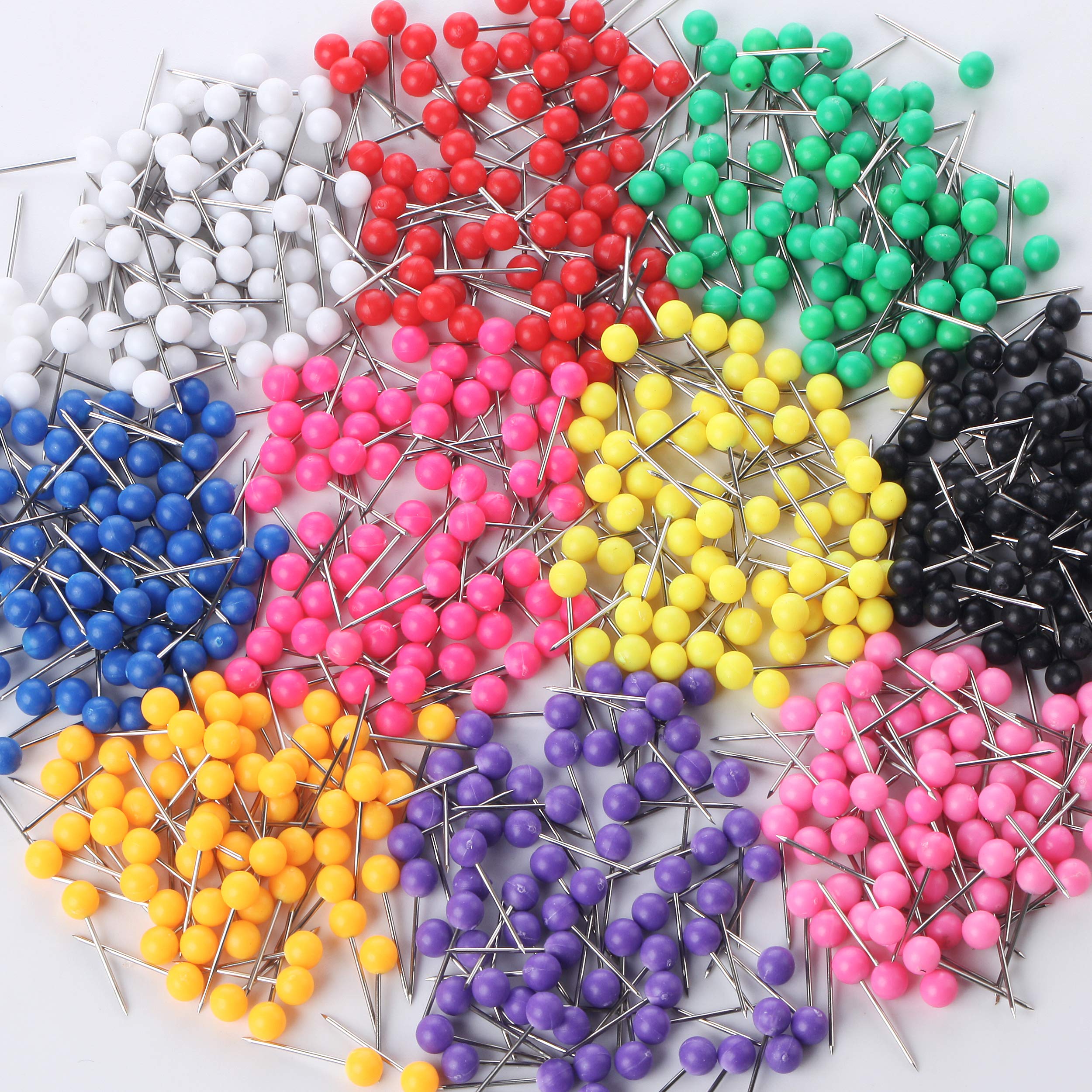 Mr. Pen Map Push Pins - 600 Pack, Assorted Colors, Plastic Straight Pins for Cork Board & Travel Map