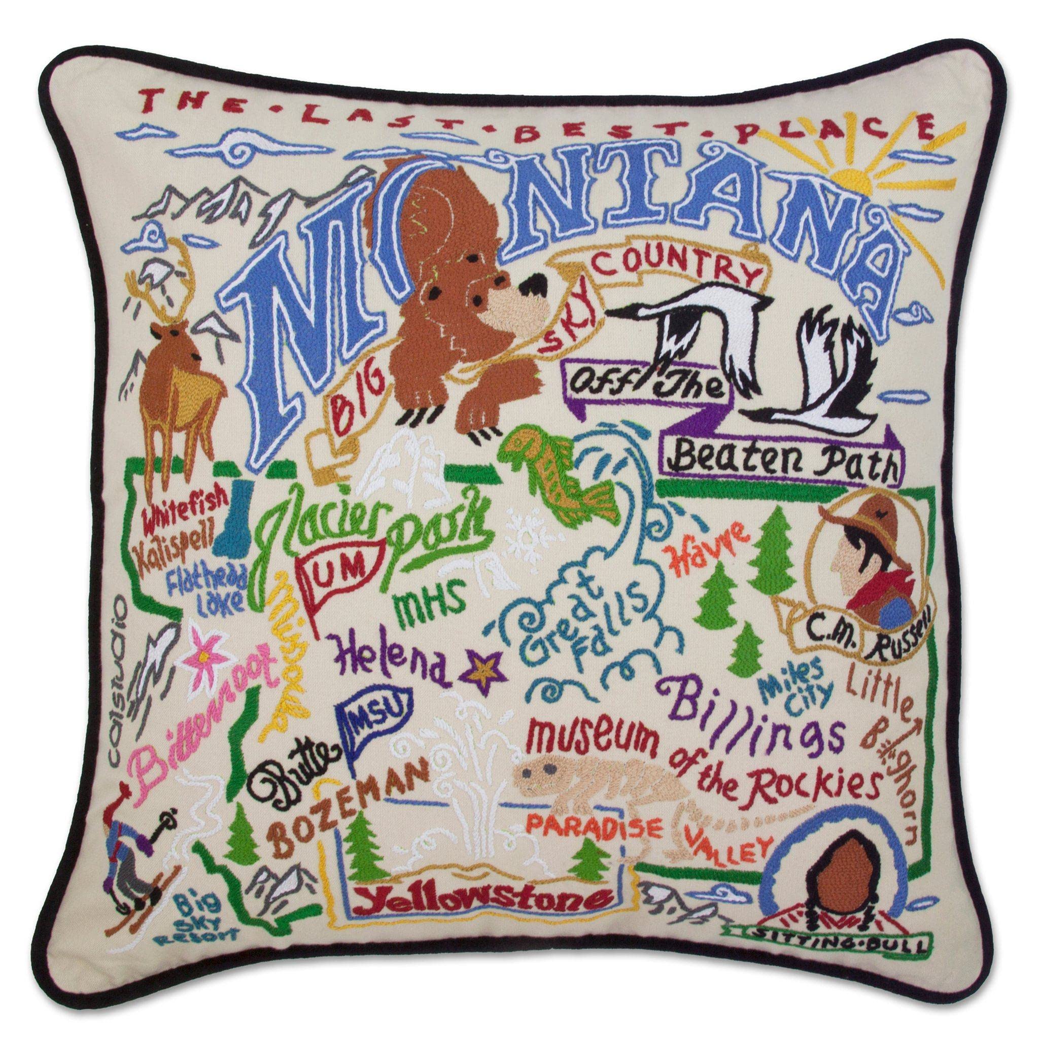 Catstudio Montana Embroidered Decorative Throw Pillow
