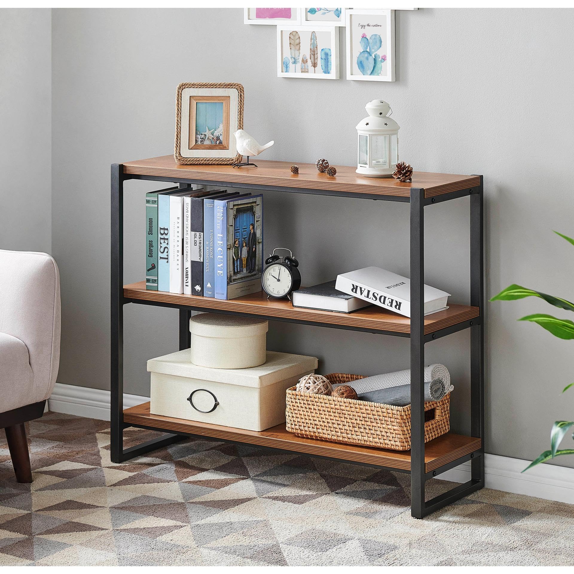 npd furniture and more New Pacific Direct Anderson 3 Tier Bookcase, Gliese Brown