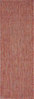 Unique Loom Collection Casual Transitional Solid Heathered Indoor/Outdoor Flatweave Area Rug (2' X 6' 1' Runner, Rust Red/Beige